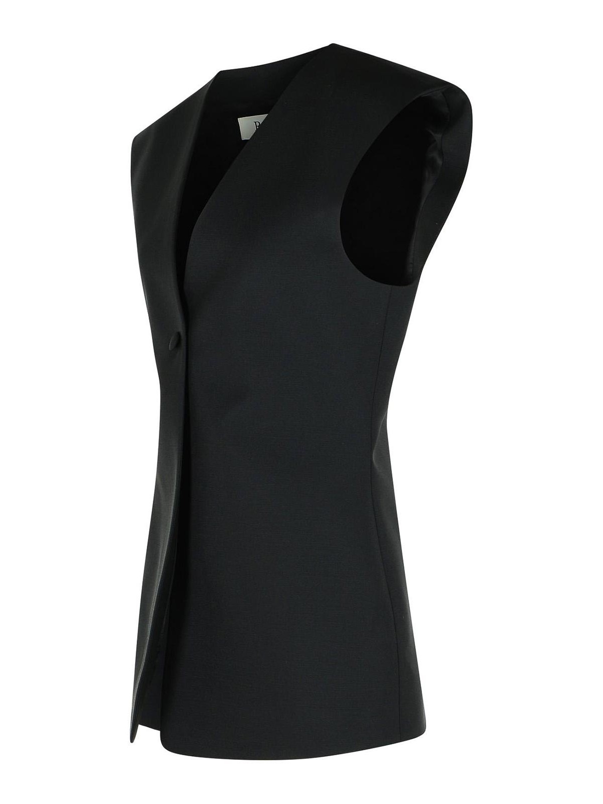 Rohe Sleeveless Blouse In Black Virgin Wool Blend In Black