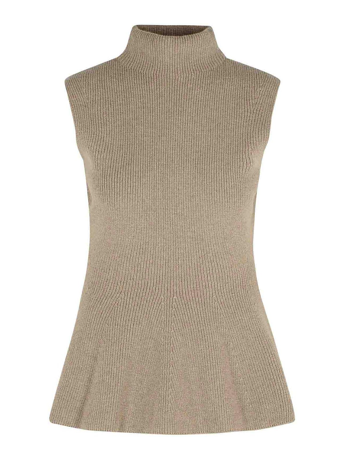 Rohe Sculptural Taupe Melange Cashmere Blend Tank Top In Gray