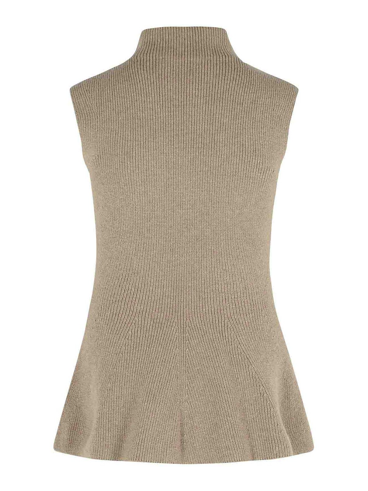 Rohe Sculptural Taupe Melange Cashmere Blend Tank Top In Gray