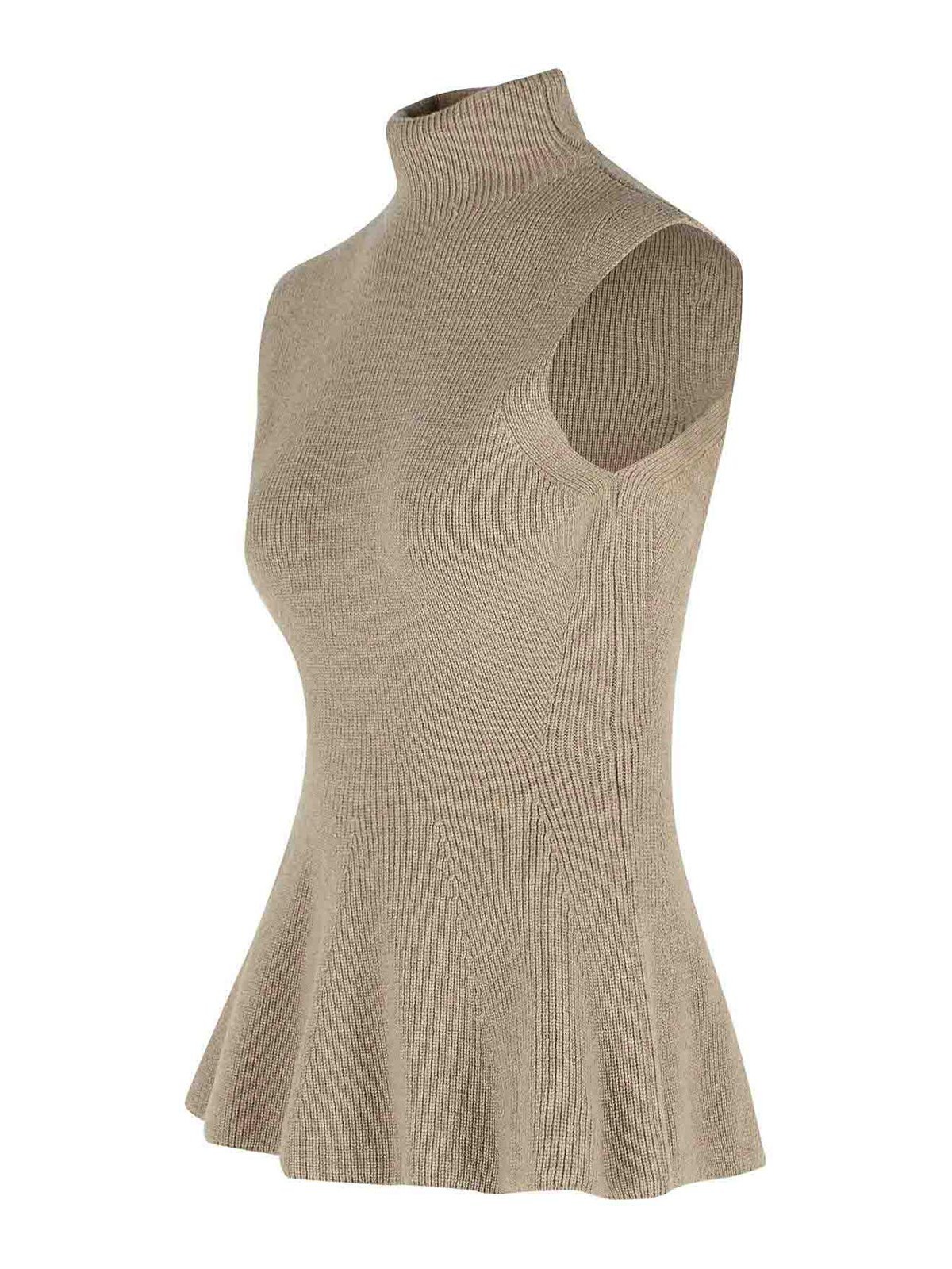 Rohe Sculptural Taupe Melange Cashmere Blend Tank Top In Gray