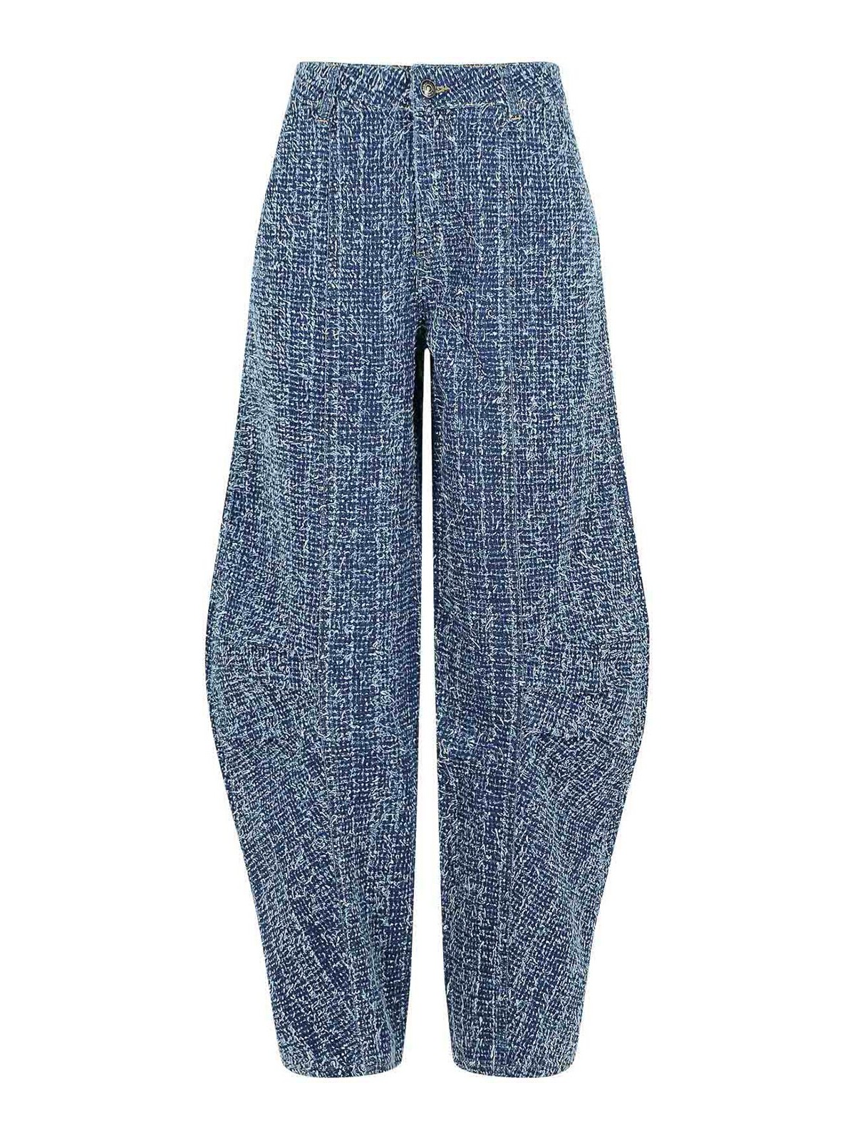Rotate Birger Christensen Textured Fabric Trousers Featuring Pockets In Blue