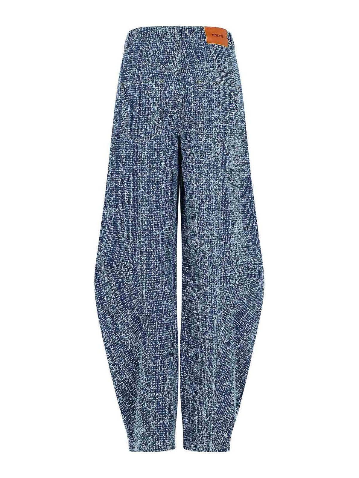 Rotate Birger Christensen Textured Fabric Trousers Featuring Pockets In Blue