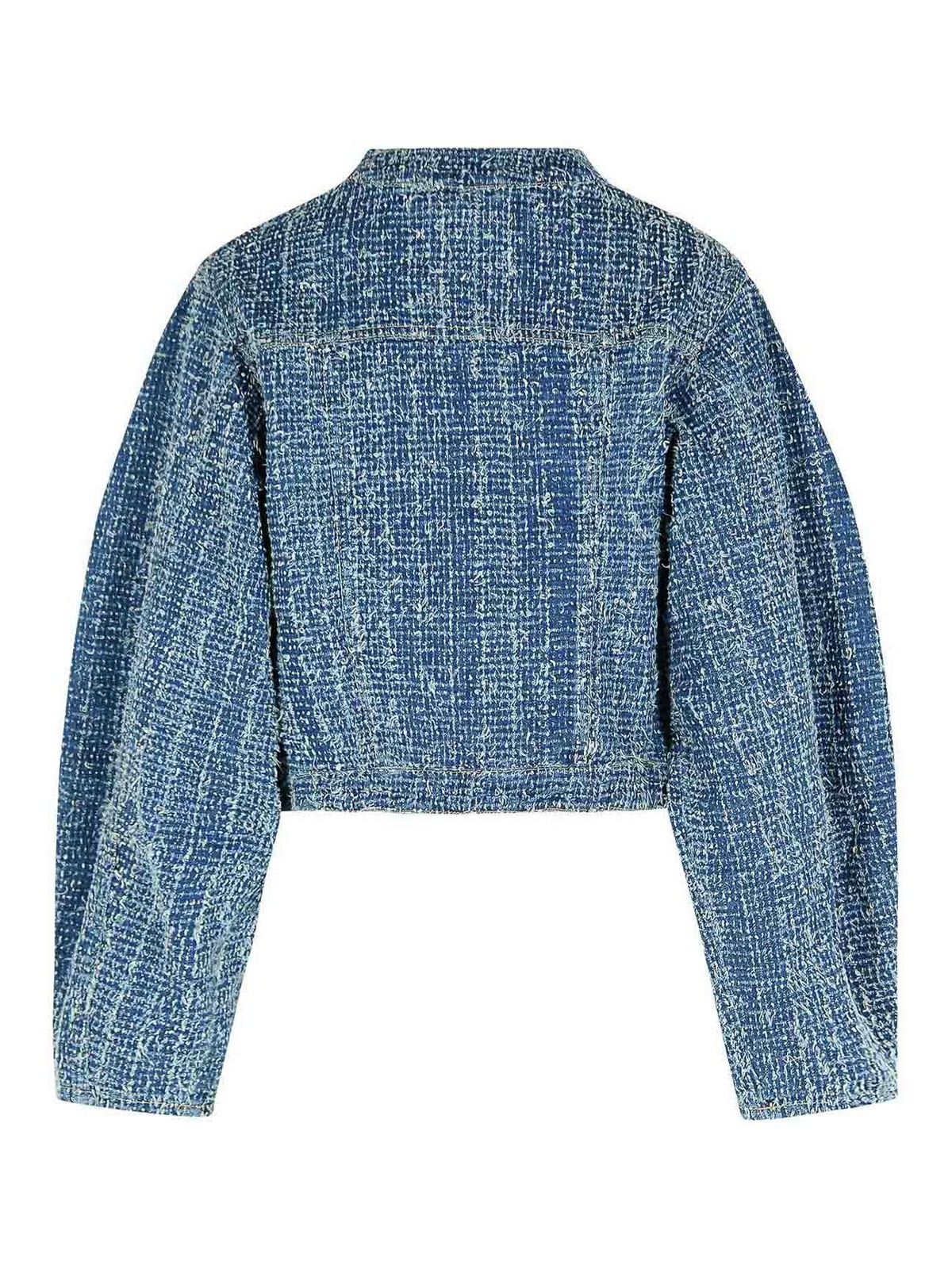 Rotate Birger Christensen Blue Cotton Short Jacket In Blue