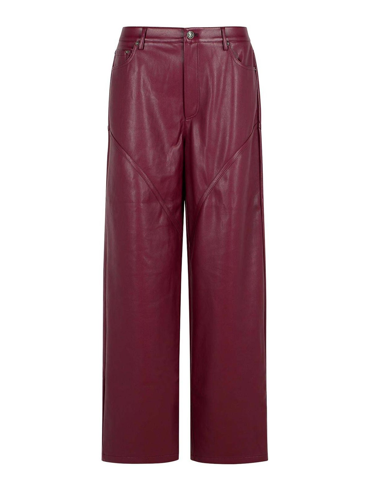 Rotate Birger Christensen Rotate Burgundy Polyester Pants In Brown