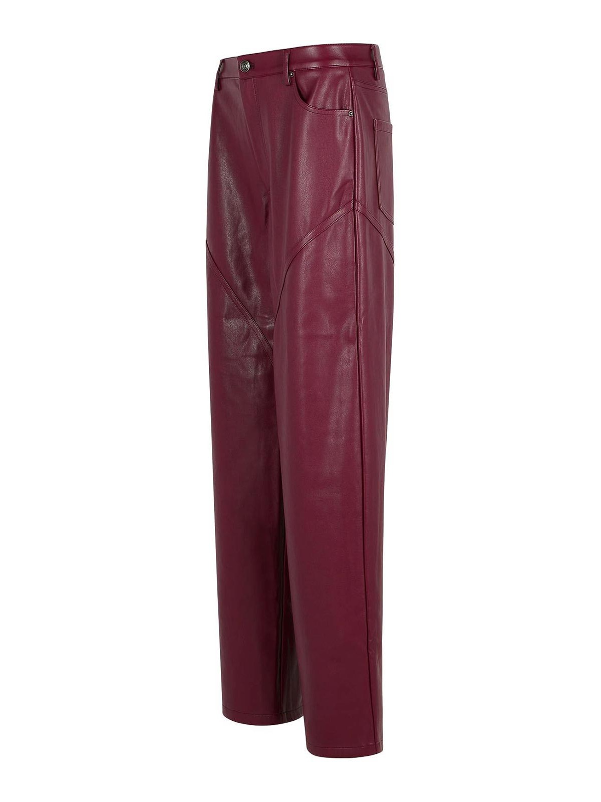 Rotate Birger Christensen Rotate Burgundy Polyester Pants In Brown