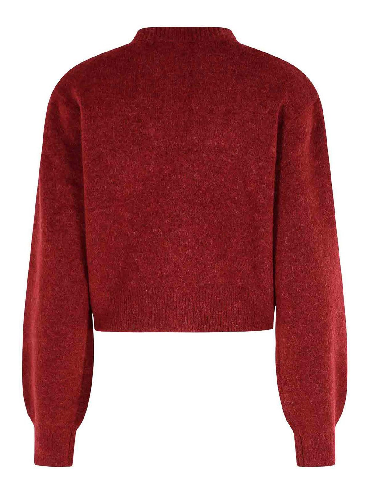 Rotate Birger Christensen Burgundy Alpaca Blend Cardigan In Red