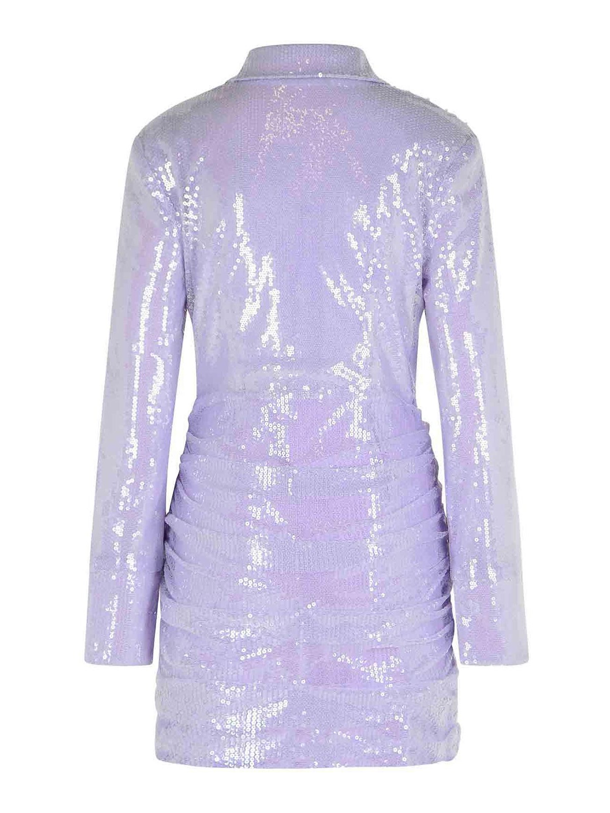 Rotate Birger Christensen Misty Lilac Polyester Sequined Mini Dress In Silver