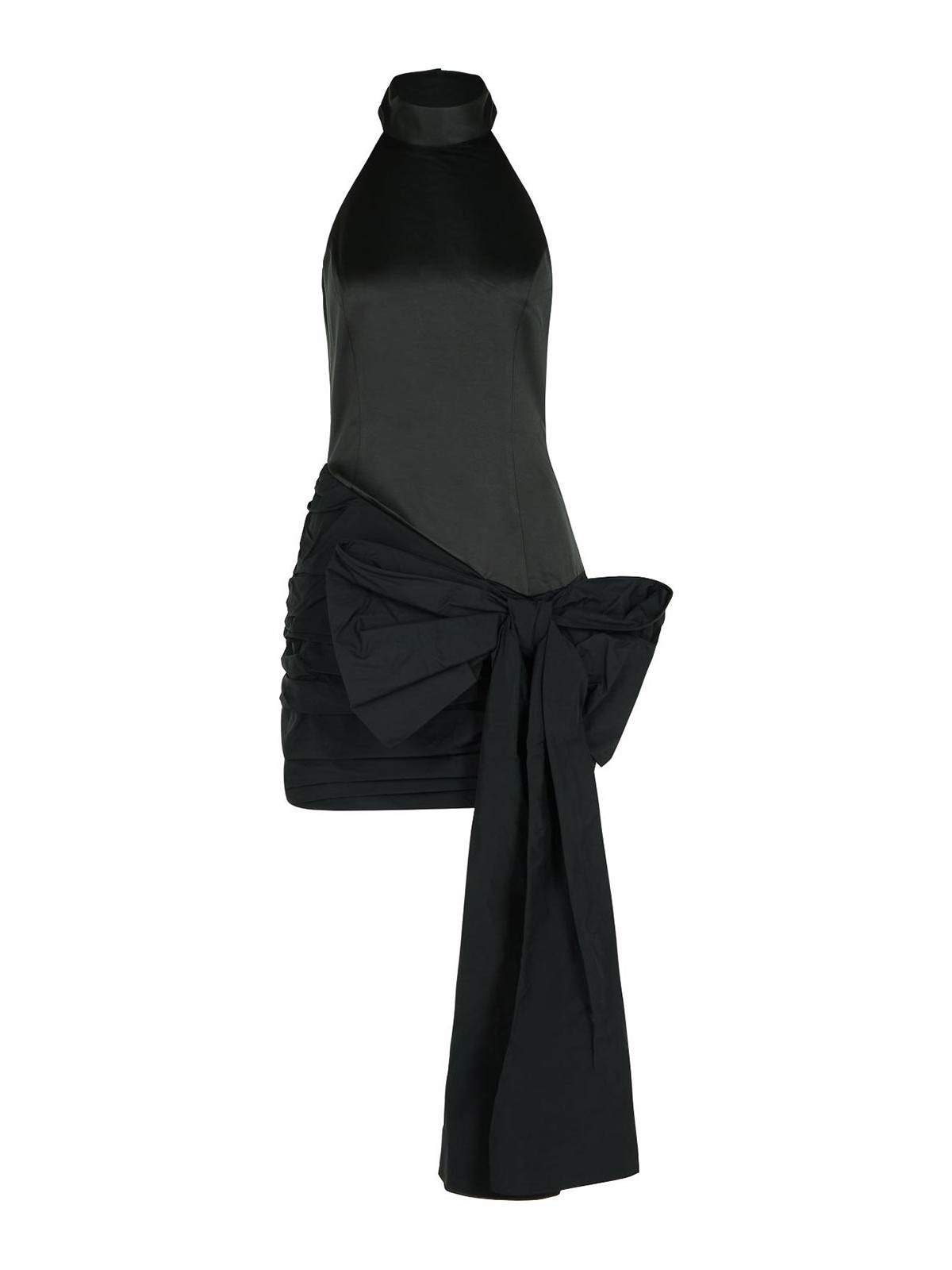 Rotate Birger Christensen Rotate Dress With Bow In Black Polyester In Black