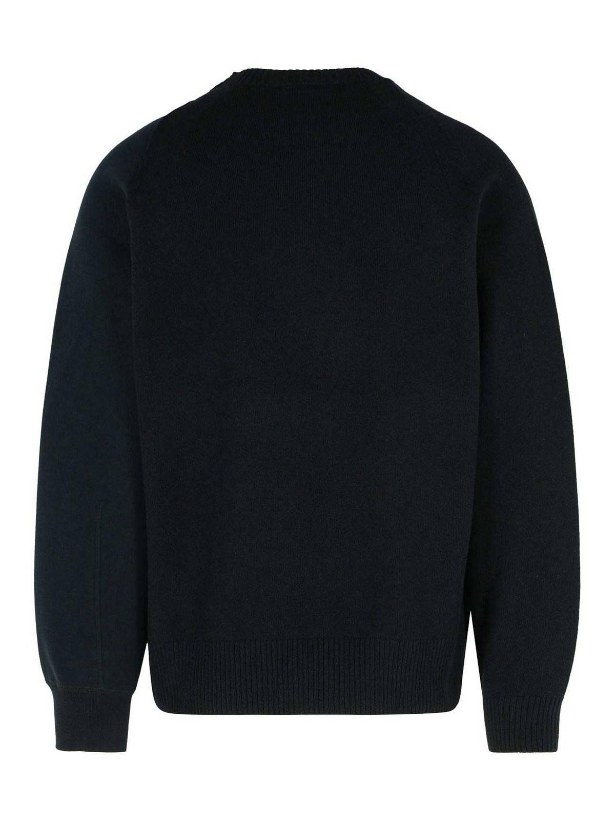 Sacai Wool Cotton Panel Sweatshirt In Black
