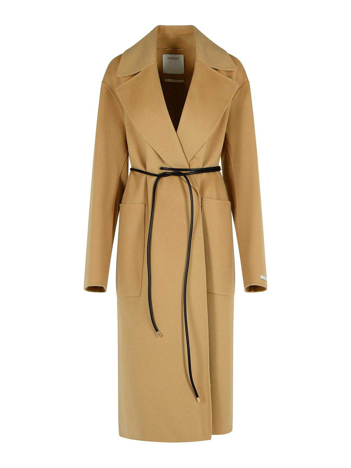 Sportmax Abate Camel Virgin Wool Robe Coat In Brown