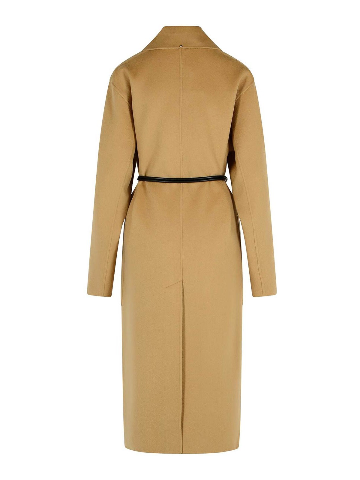 Sportmax Abate Camel Virgin Wool Robe Coat In Brown