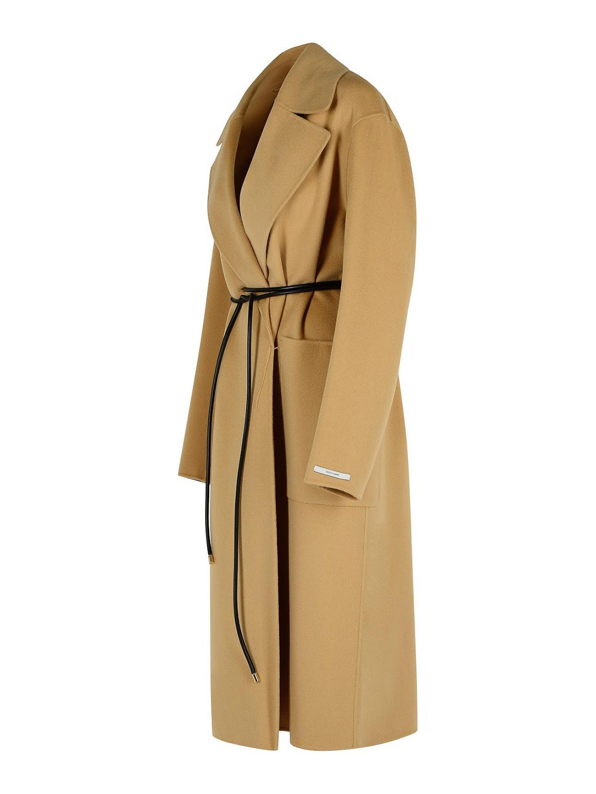 Sportmax Abate Camel Virgin Wool Robe Coat In Brown