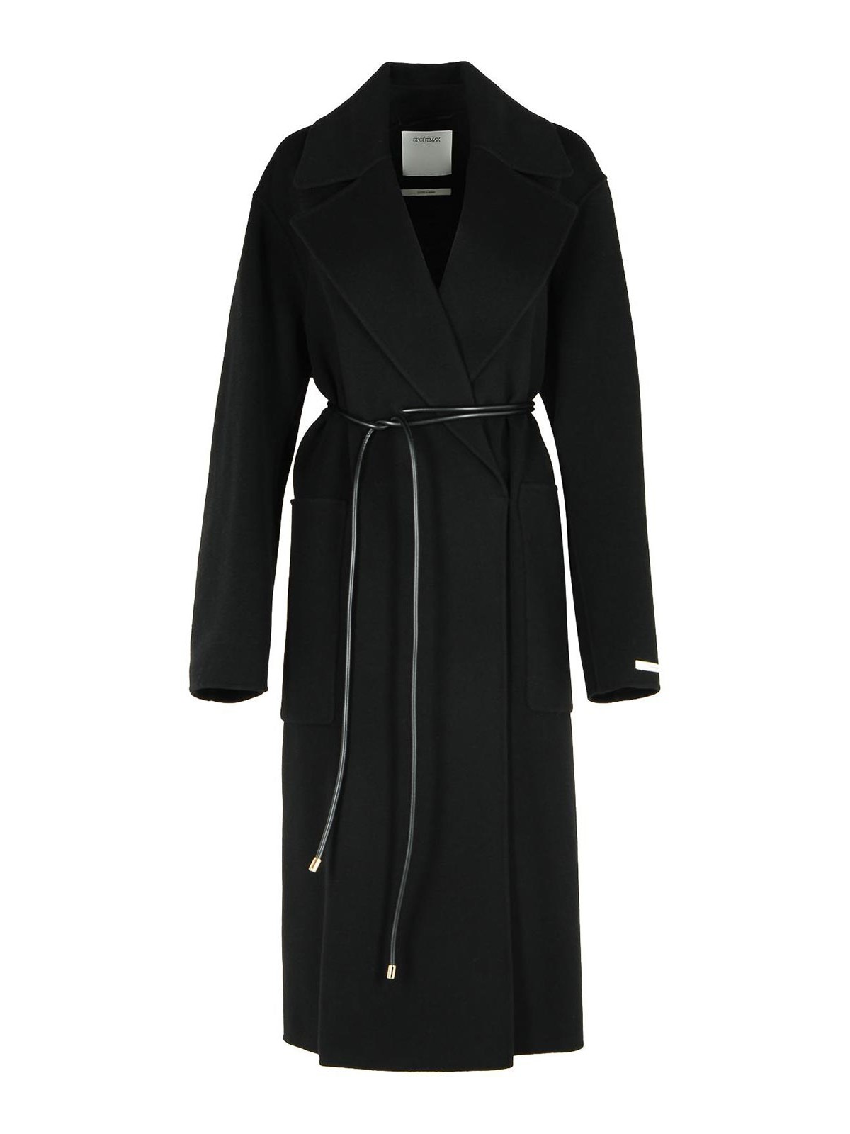Sportmax Abate Black Virgin Wool Robe Coat