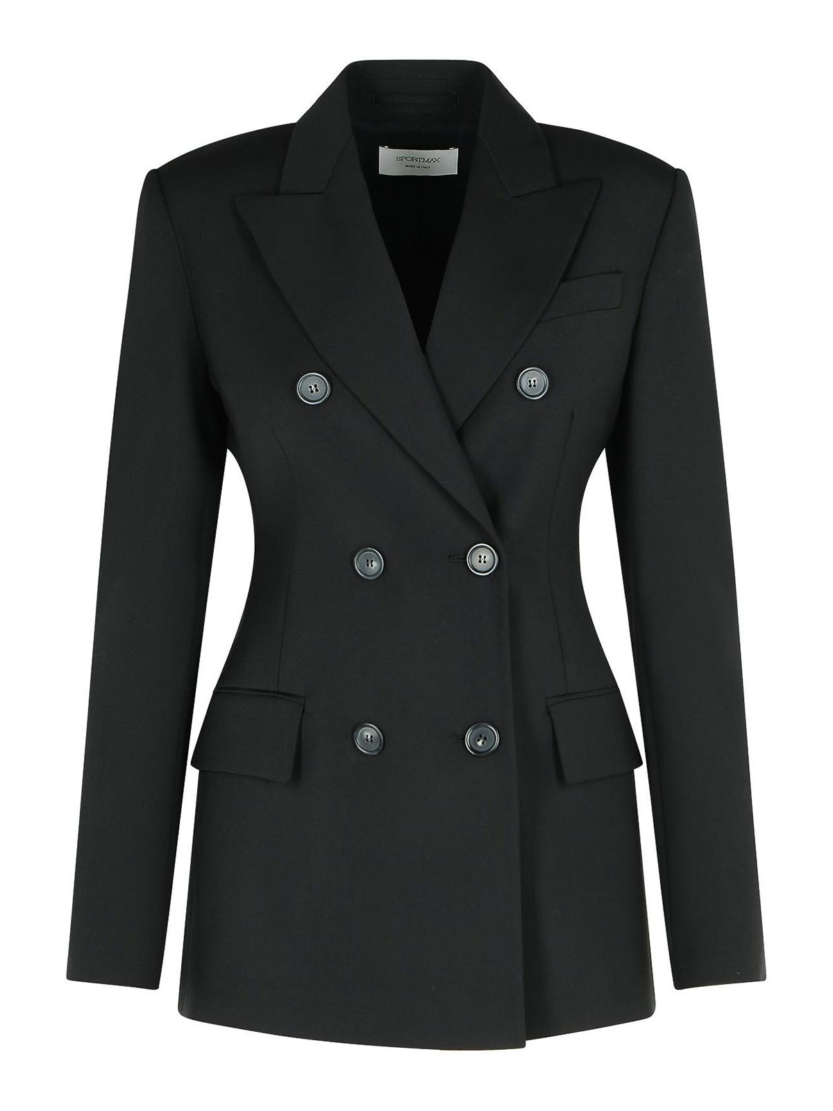 Sportmax Adamo Black Virgin Wool Blazer In Black