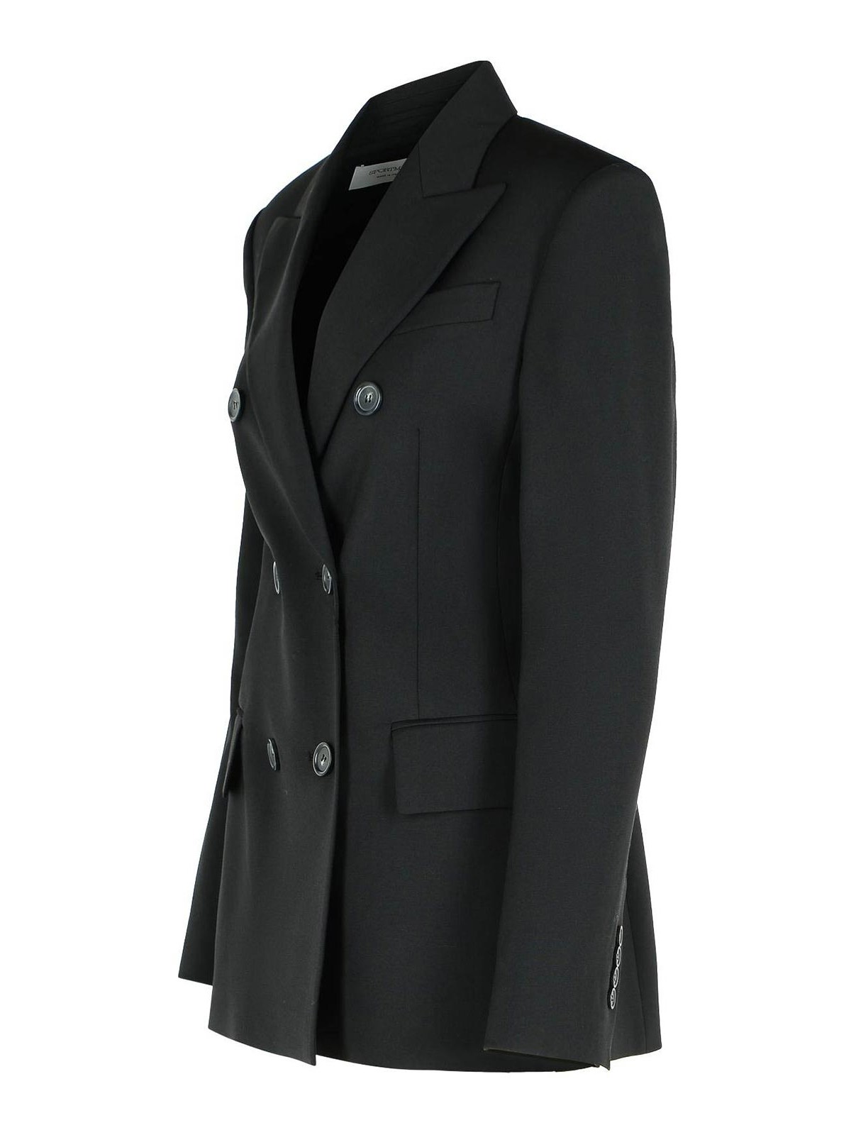 Sportmax Adamo Black Virgin Wool Blazer In Black