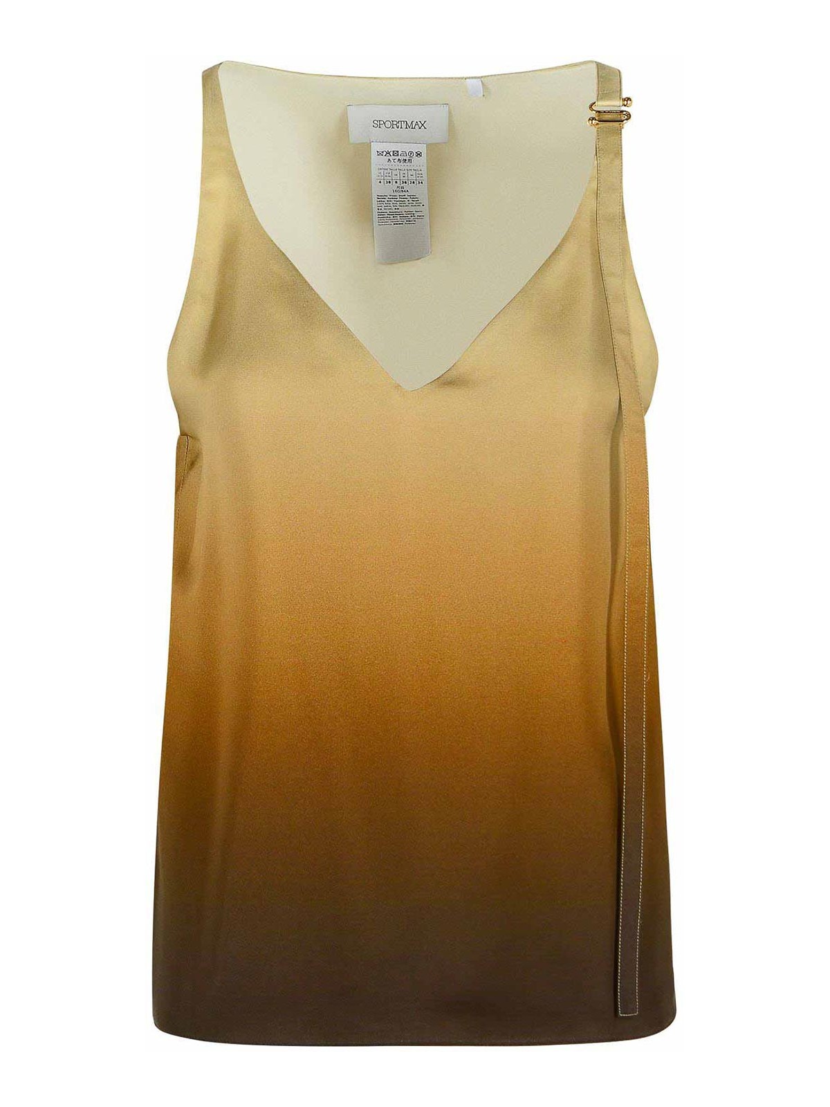 Sportmax Alcuno Beige Gradient Silk Top In Multi