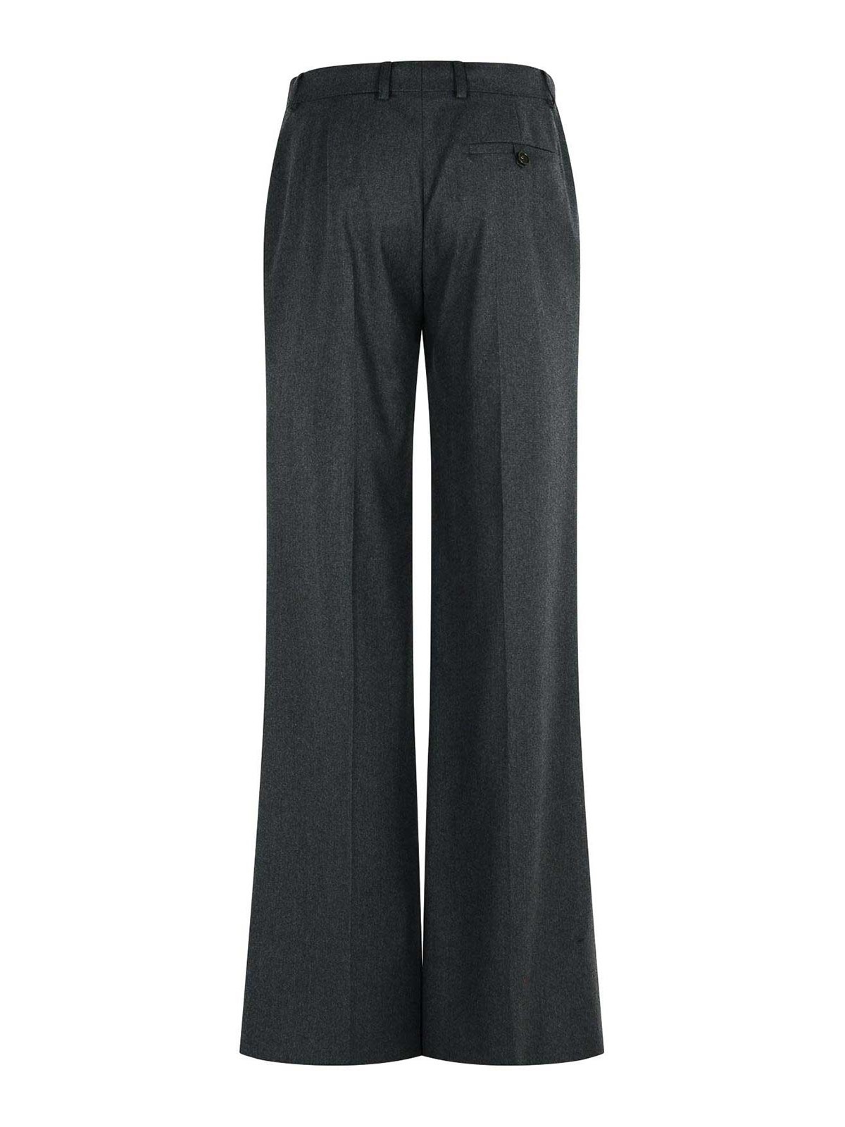 Stella Mccartney Flare Grey Wool Pants Cenere In Gray