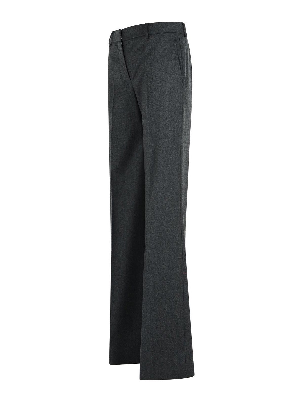 Stella Mccartney Flare Grey Wool Pants Cenere In Gray