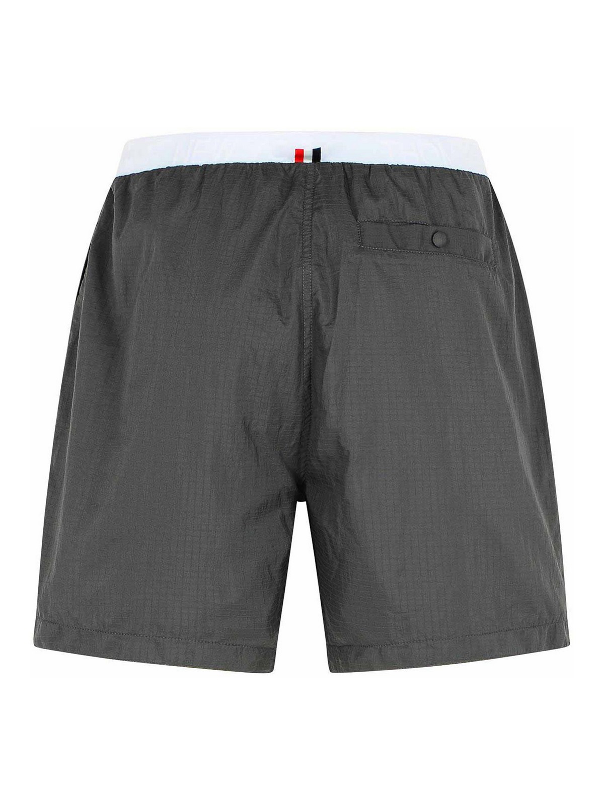 Thom Browne Bermuda Shorts With Button Detail And Elastic Waistband In Gray