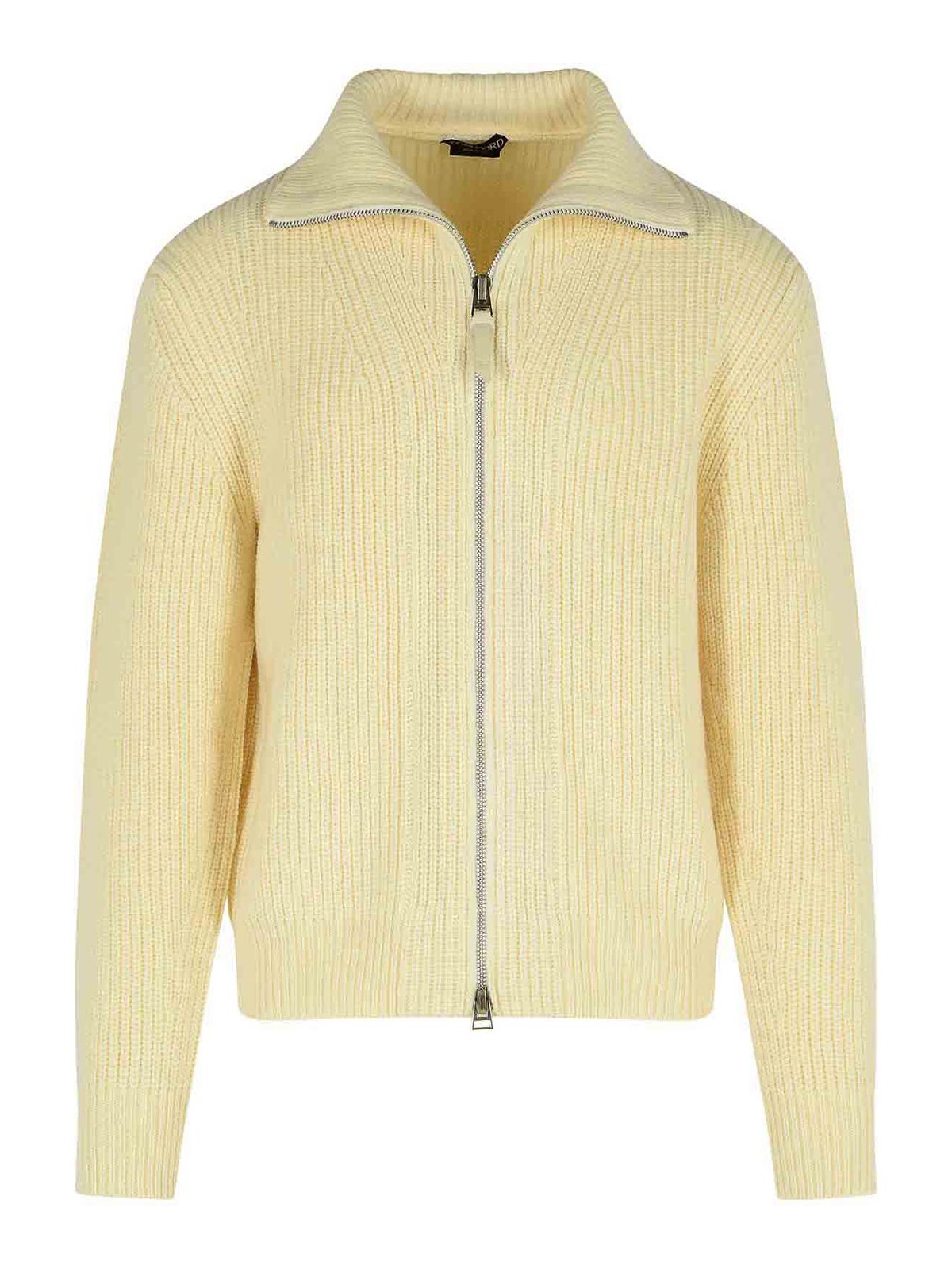 Tom Ford Long-sleeved Knitted Cardigan In Yellow