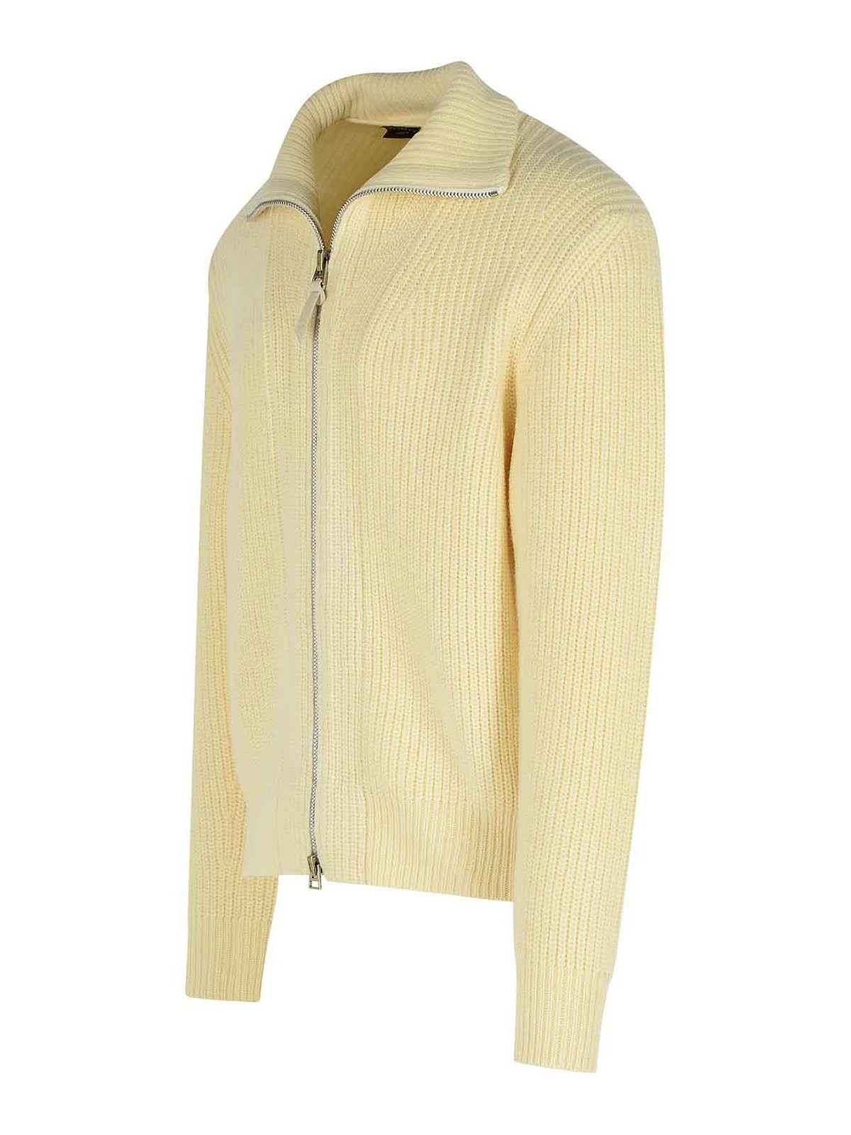 Tom Ford Long-sleeved Knitted Cardigan In Yellow
