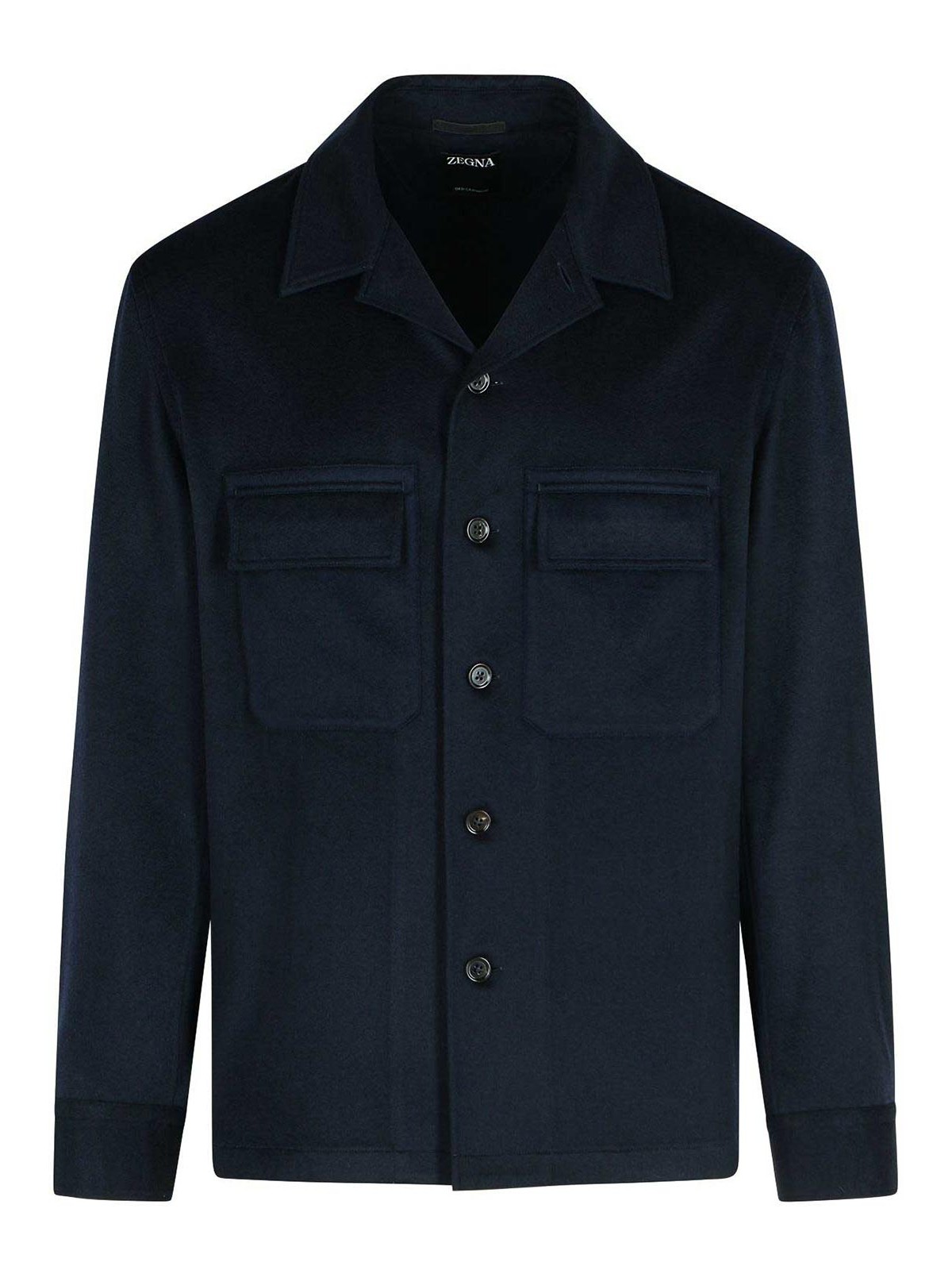 Zegna Oasi Night Blue Cashmere Shirt In Blue