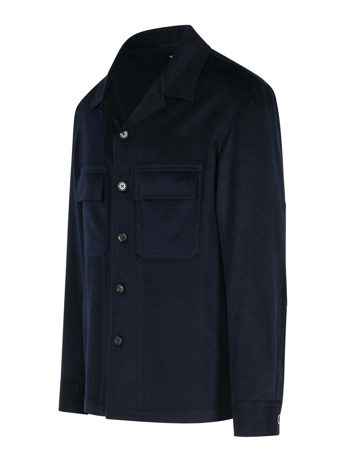Zegna Oasi Night Blue Cashmere Shirt In Blue