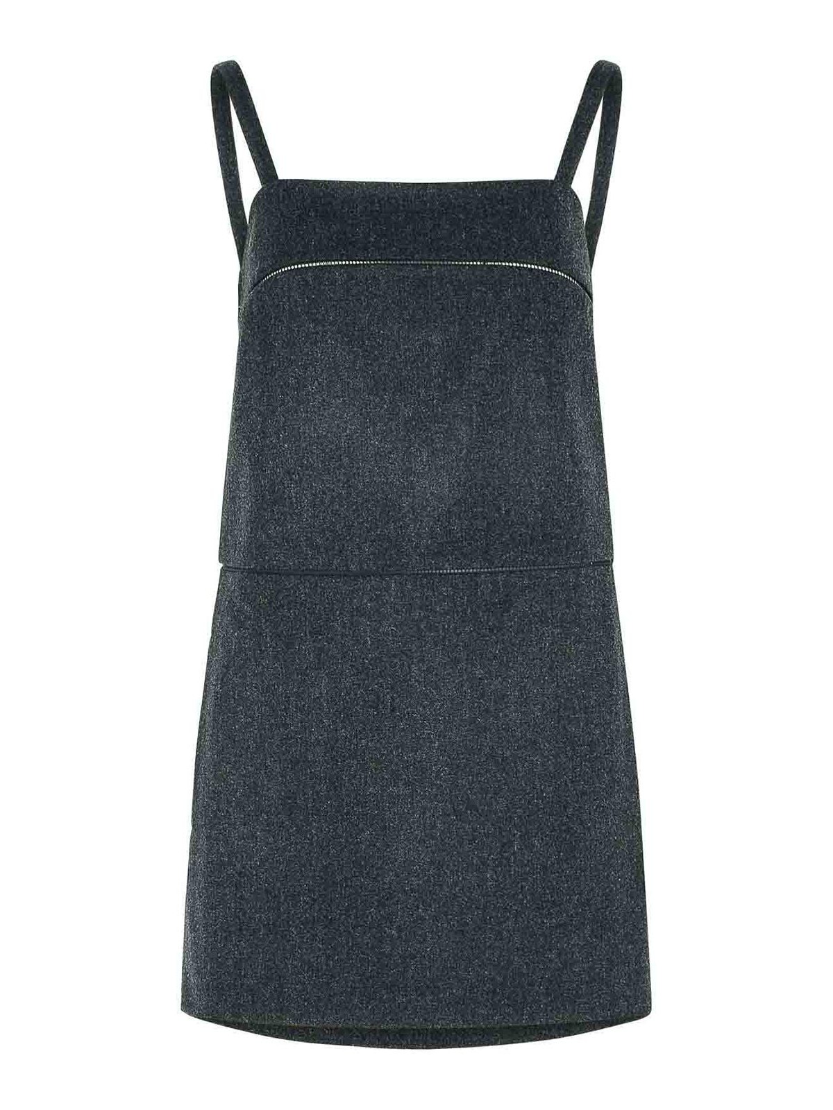 Max Mara Leale Grey Virgin Wool Dress In Blue