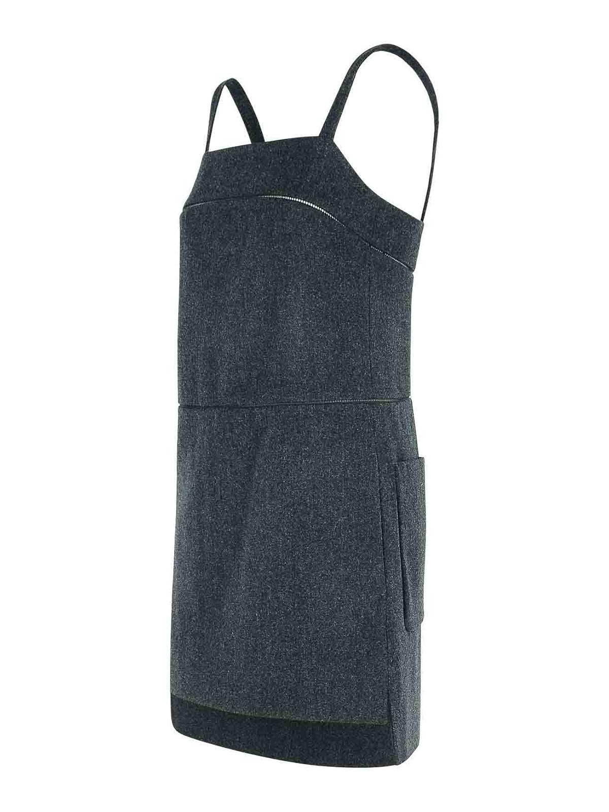 Max Mara Leale Grey Virgin Wool Dress In Blue