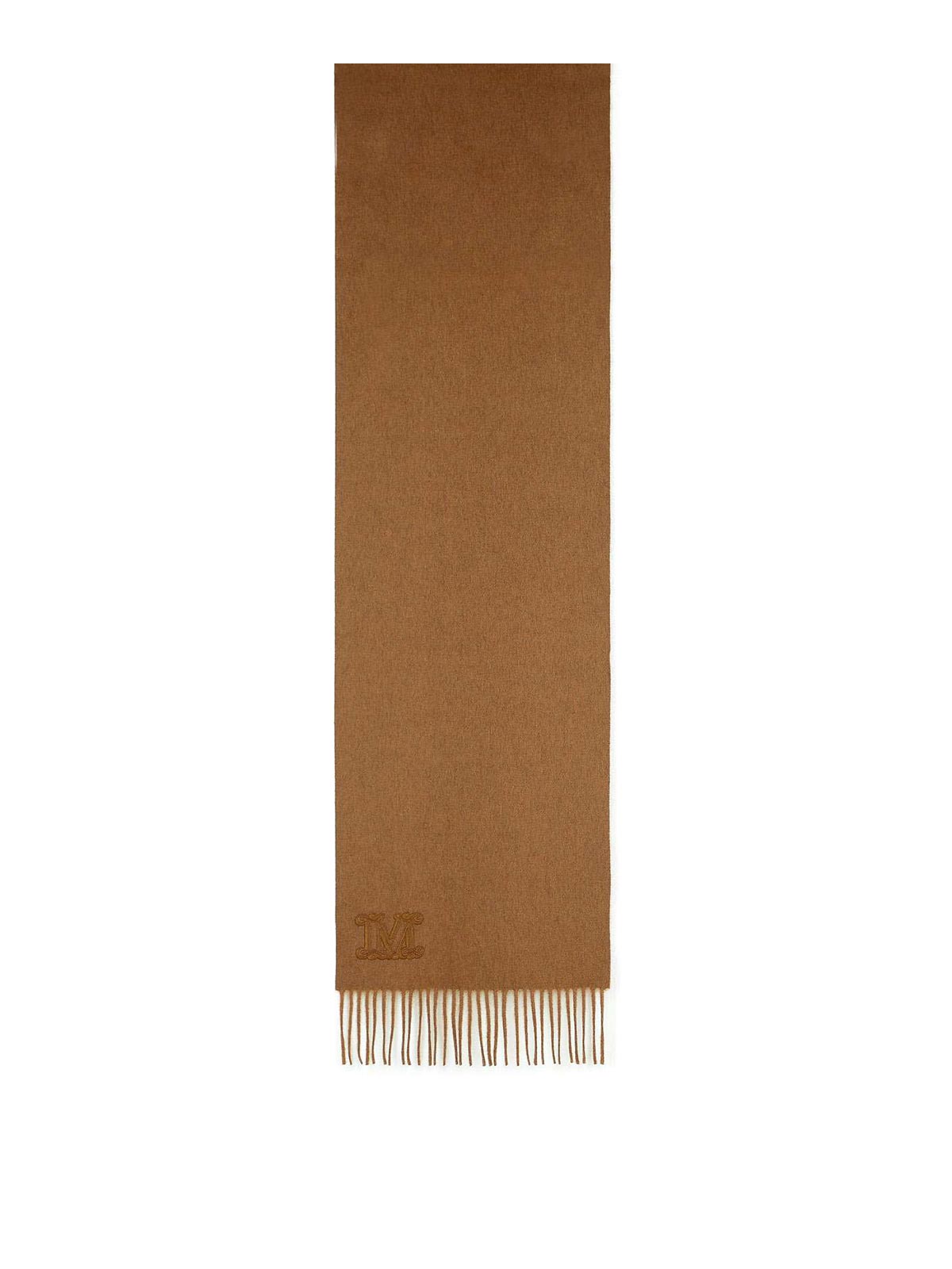 Max Mara Wsdalia Cashmere Stole With Brown  Embroidery In Brown