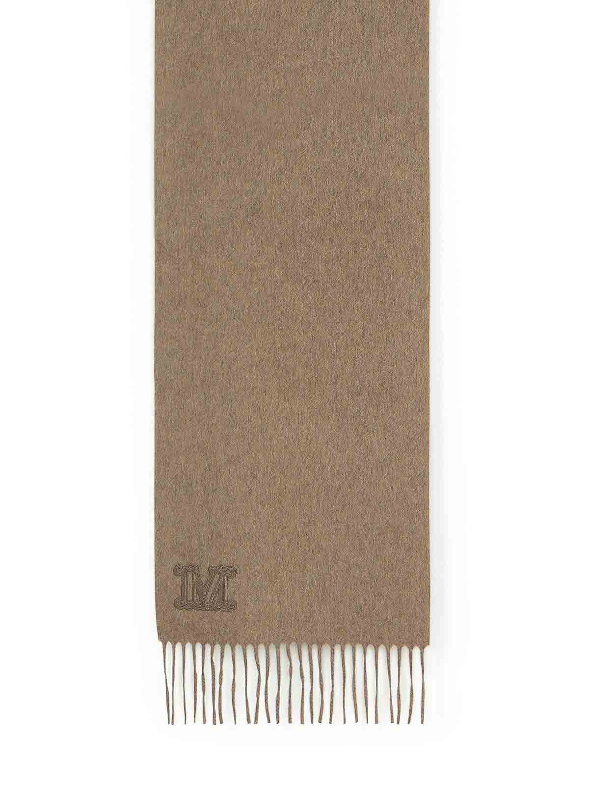 Max Mara Wsdalia Beige Cashmere Scarf In Gray