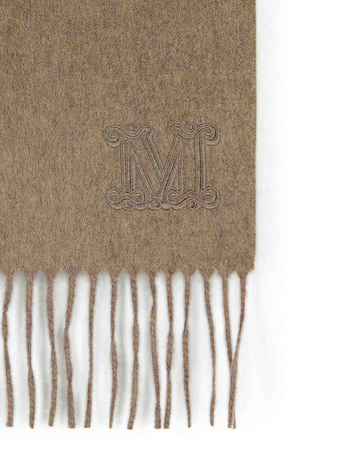 Max Mara Wsdalia Beige Cashmere Scarf In Gray