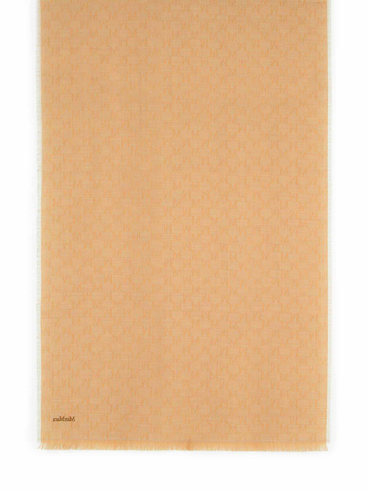 Max Mara Magico Camel Virgin Wool Scarf In Brown