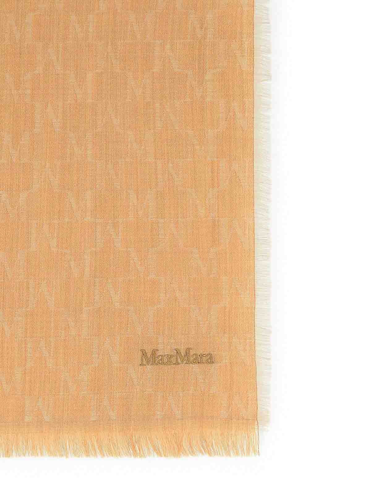 Max Mara Magico Camel Virgin Wool Scarf In Brown