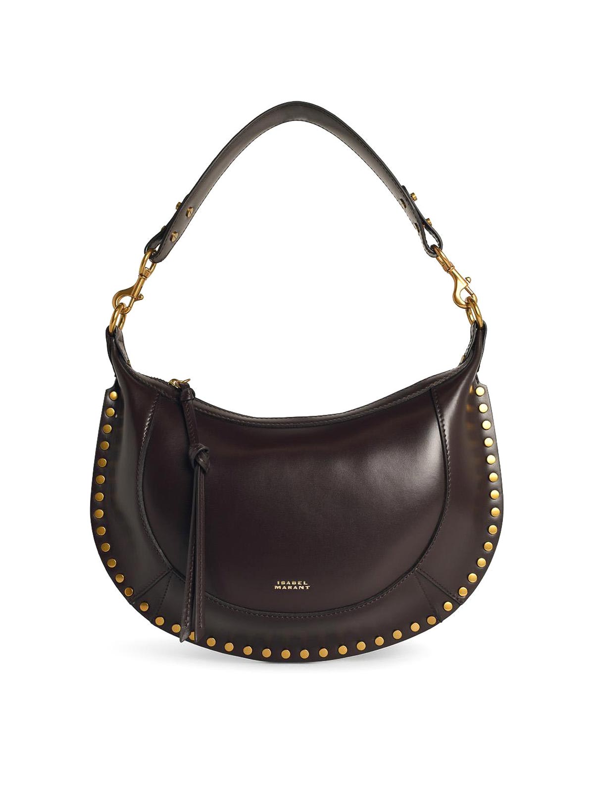 Isabel Marant Moon Shoulder Bag Studded Detailing In Brown