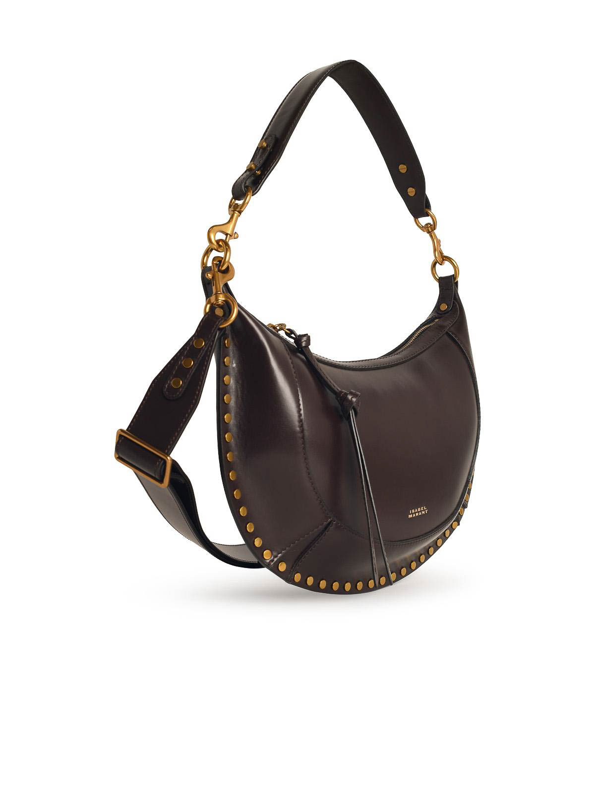 Isabel Marant Moon Shoulder Bag Studded Detailing In Brown