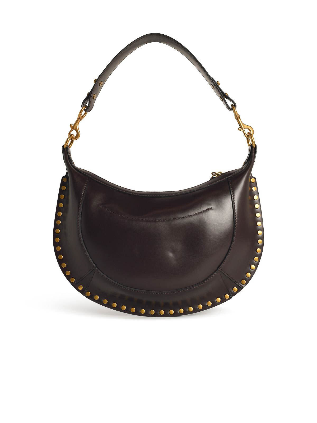 Isabel Marant Moon Shoulder Bag Studded Detailing In Brown