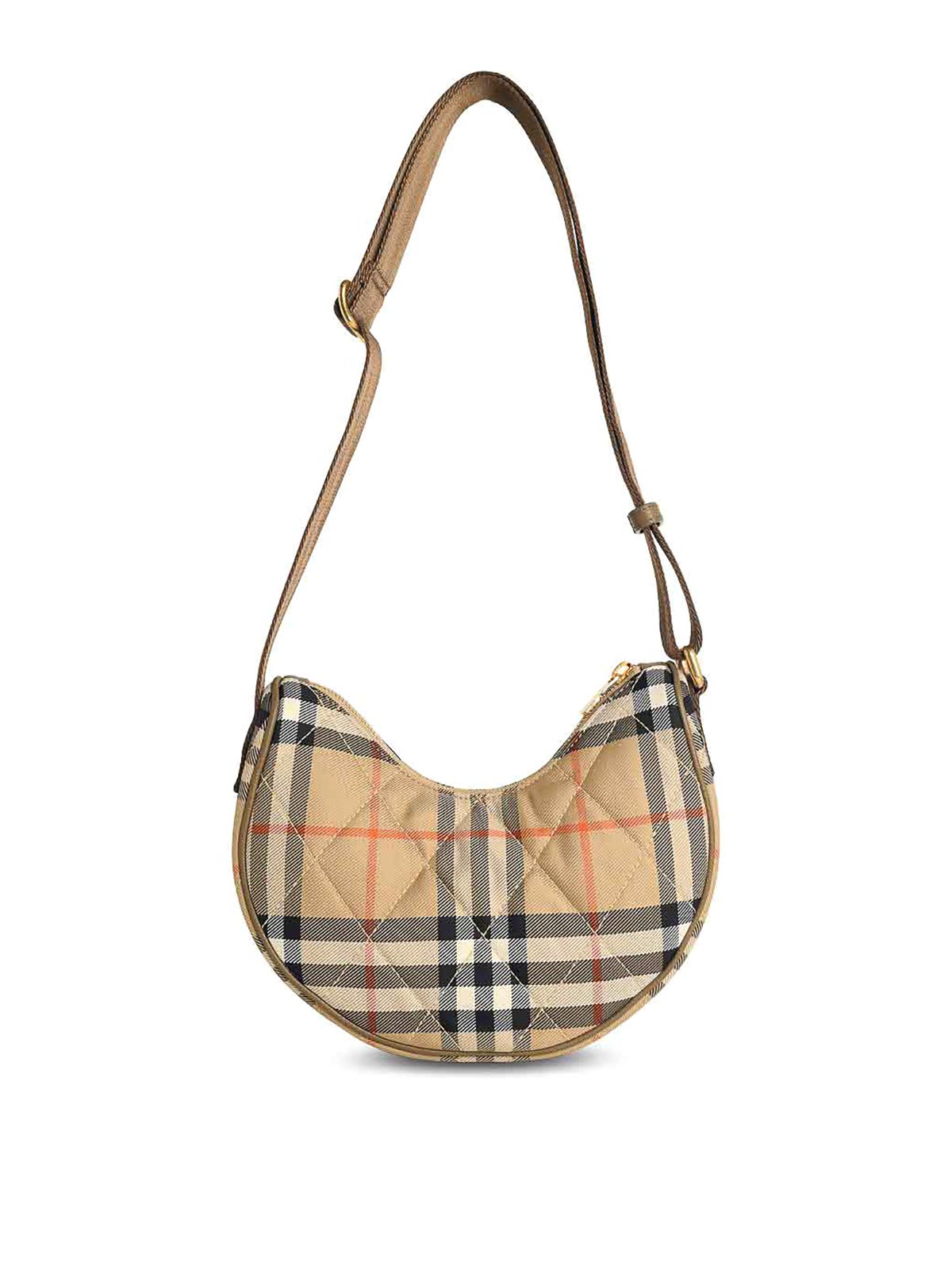Burberry Women Sand Beige Top Zip Fastening Adjustable Shoulder Strap Signature Equestrian Knight In Sand