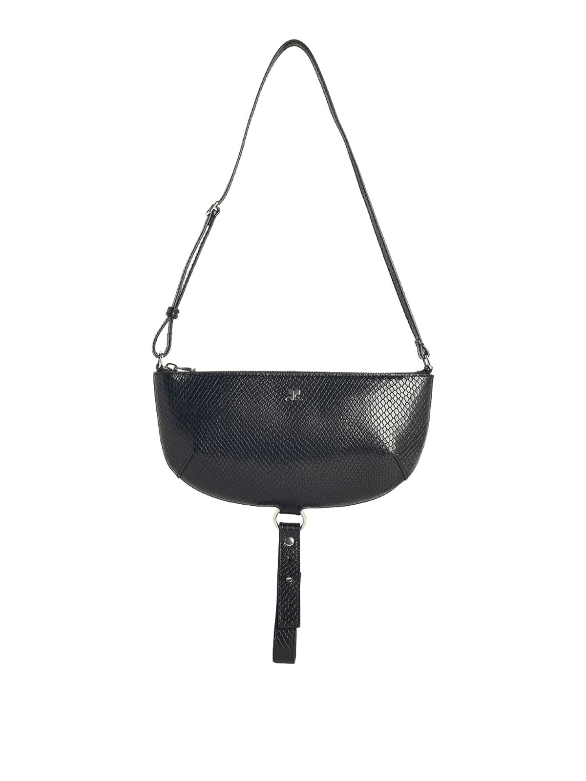 Courrèges Holy Eclipse Viper Blk Leather Bag In Black