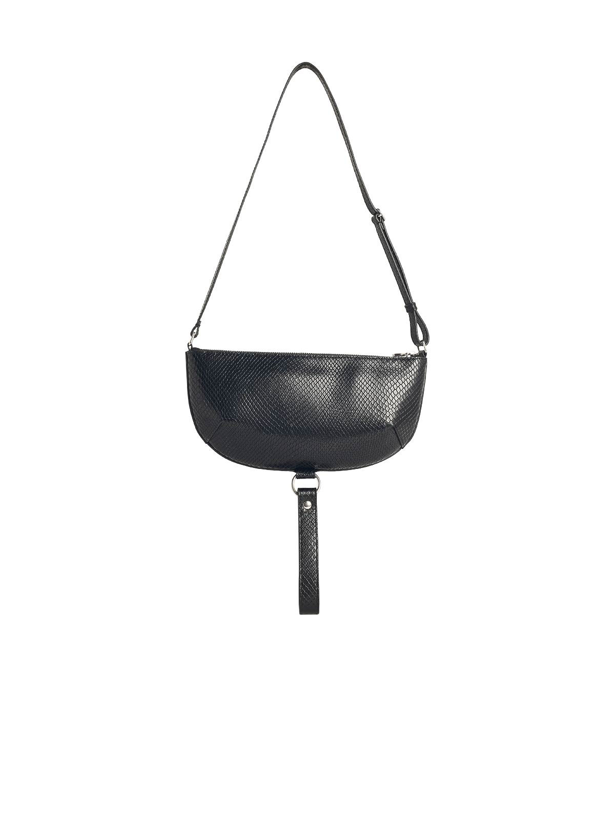 Courrèges Holy Eclipse Viper Blk Leather Bag In Black