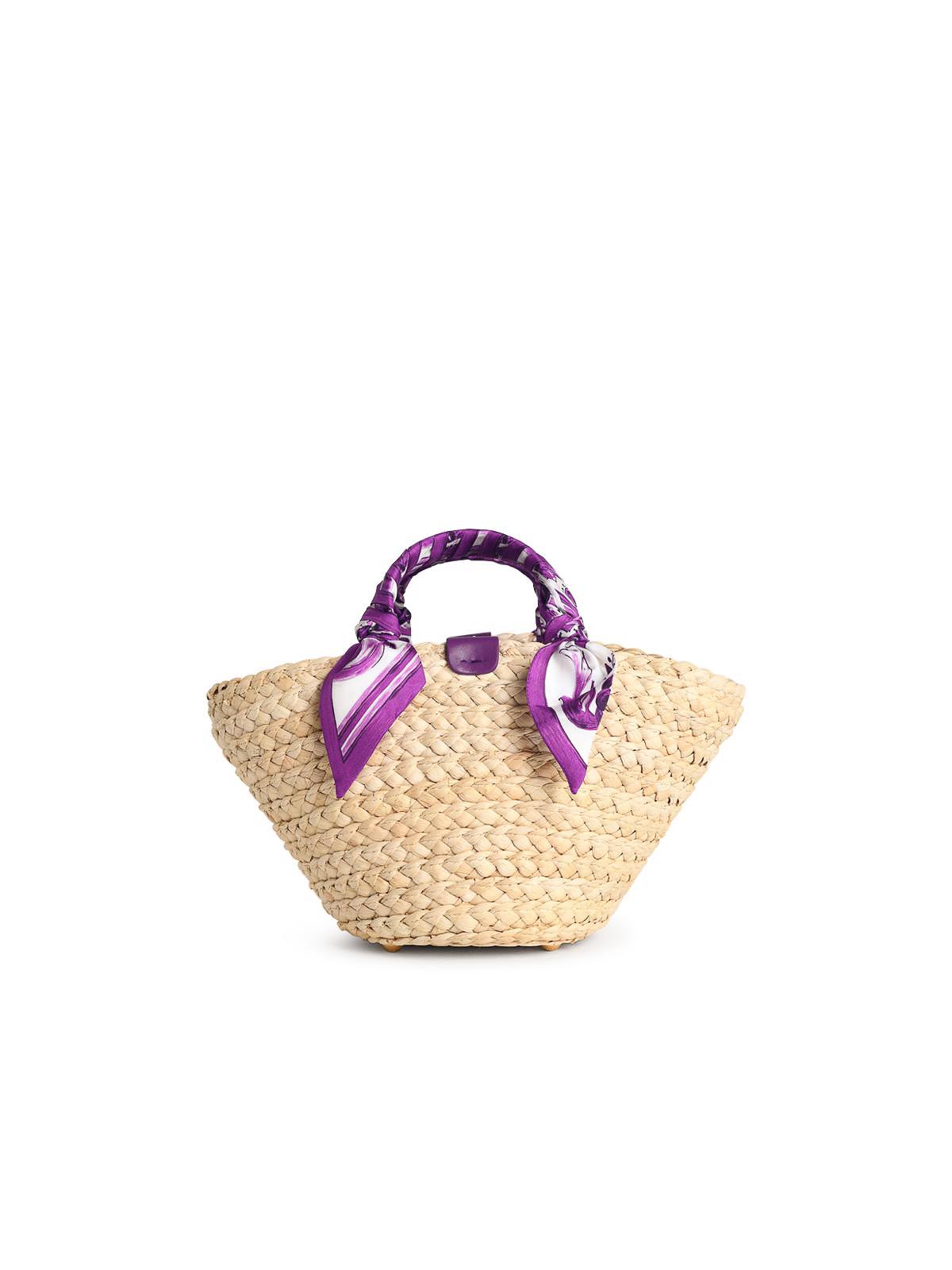 Dolce & Gabbana Kendra Purple Leather Blend Bag In Sand