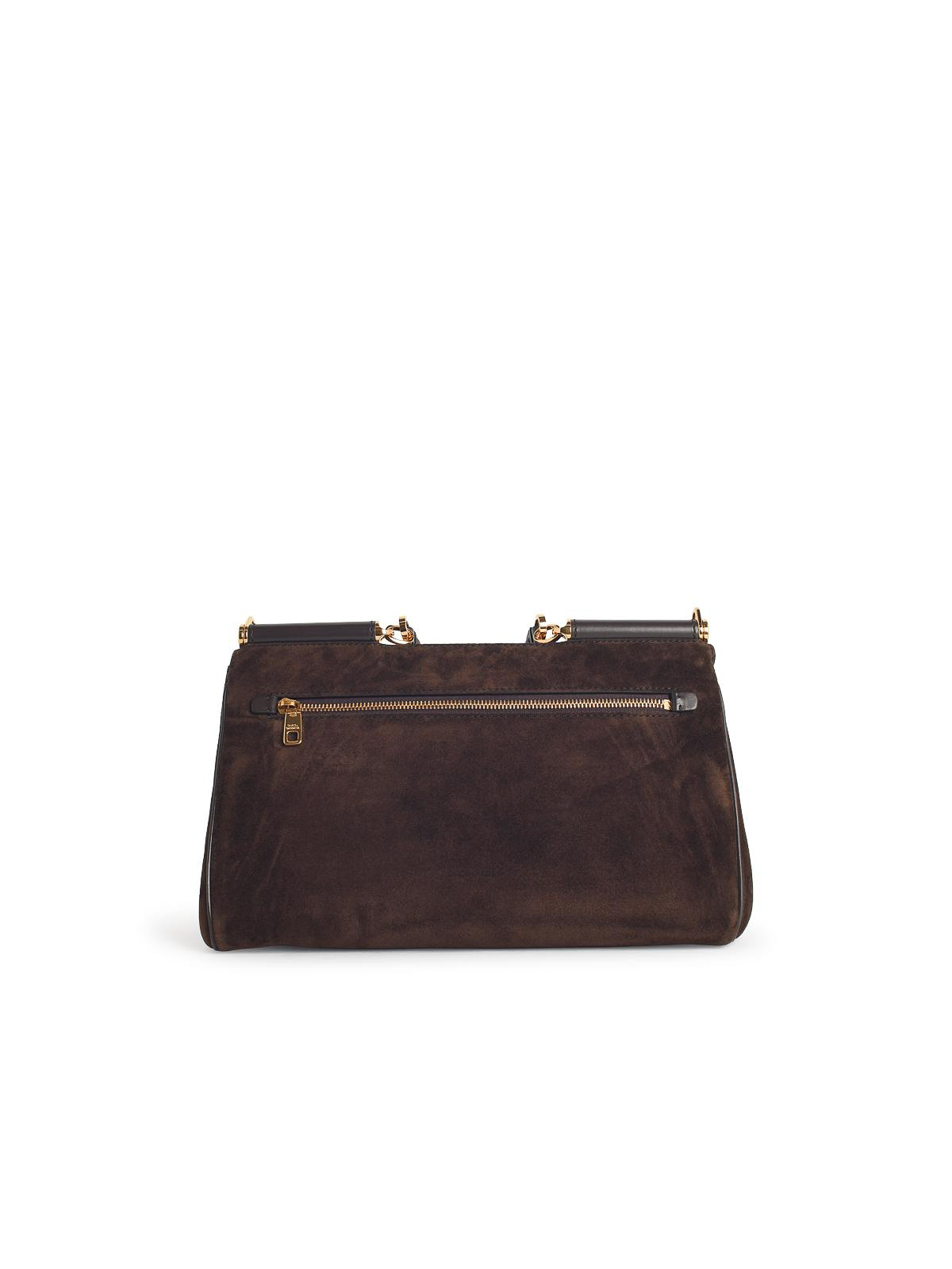 Dolce & Gabbana Sicily Suede Tote Bag With Adjustable Strap In Brown