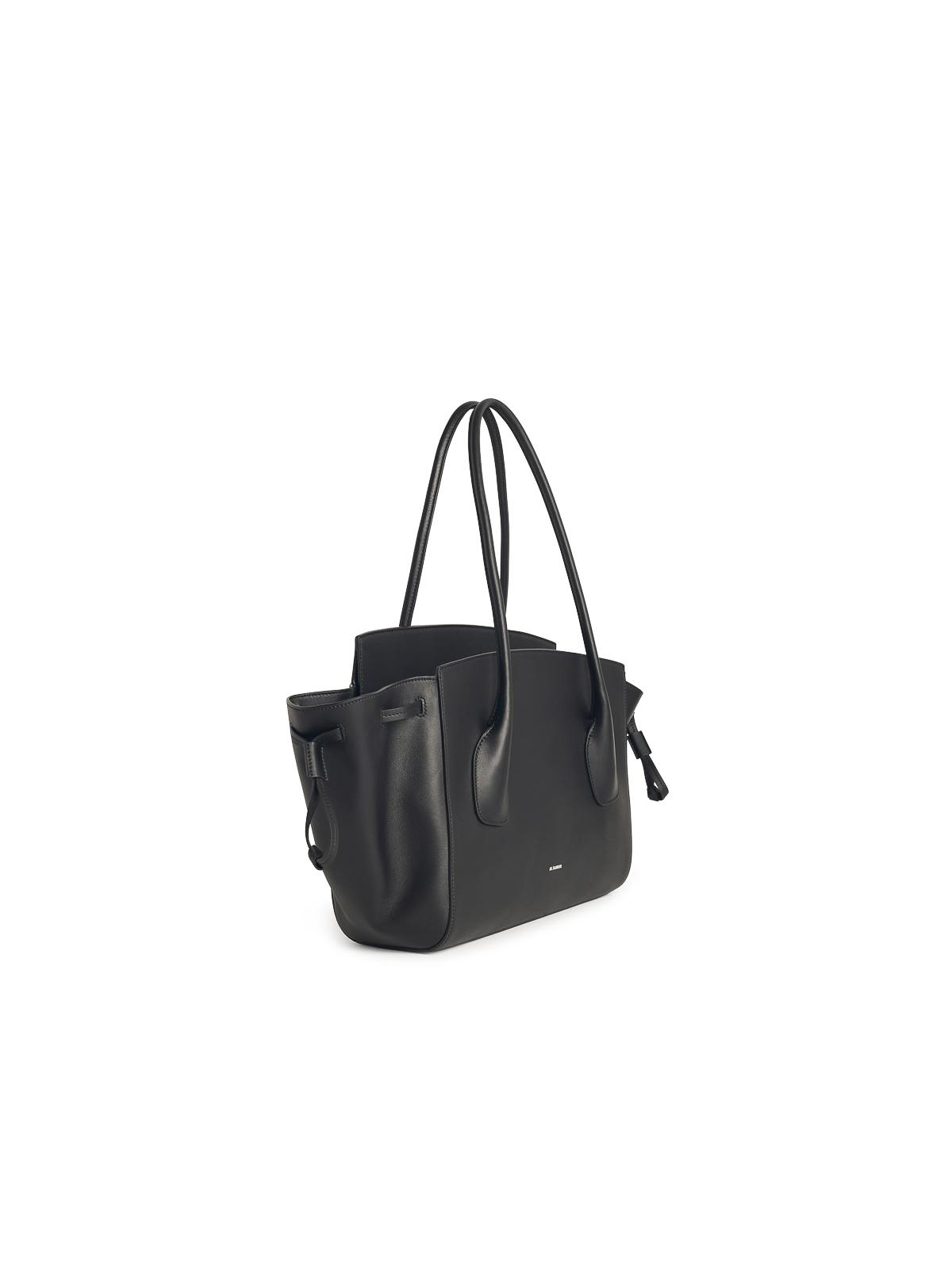 Jil Sander Small  Black Leather Bag In Black
