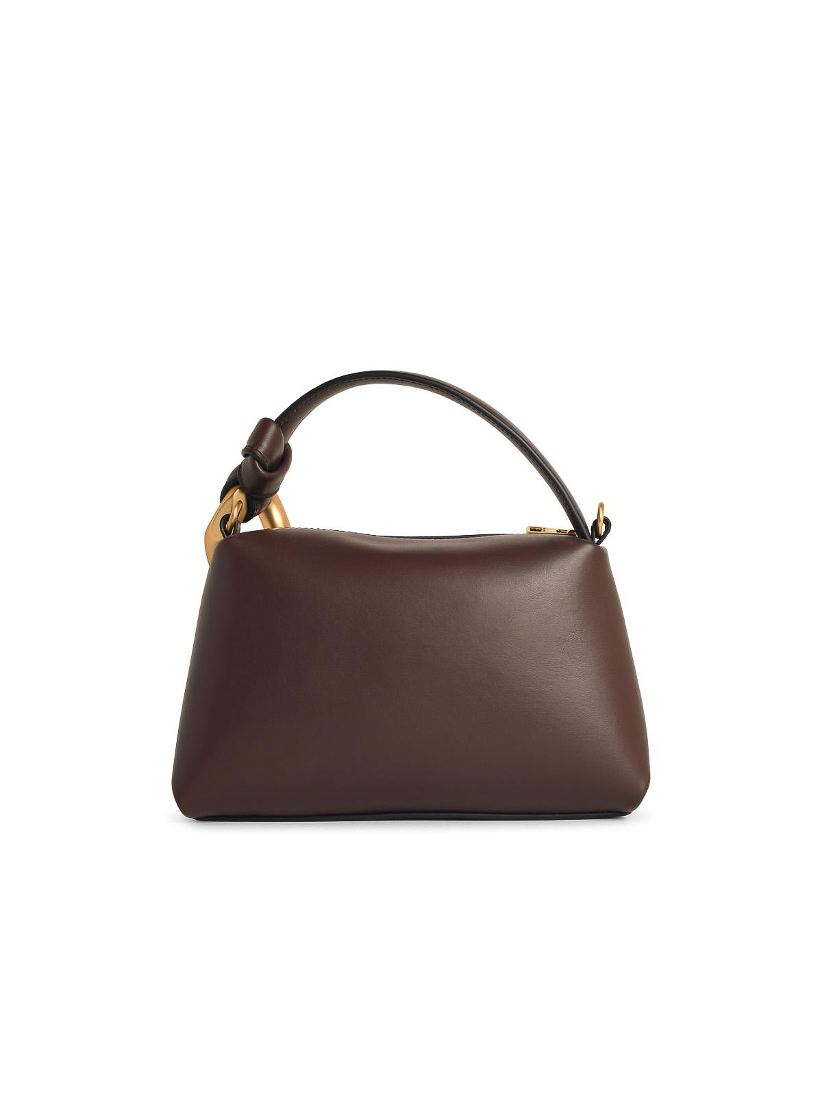 Jw Anderson Corner Small Brown Leather Bag In Brown