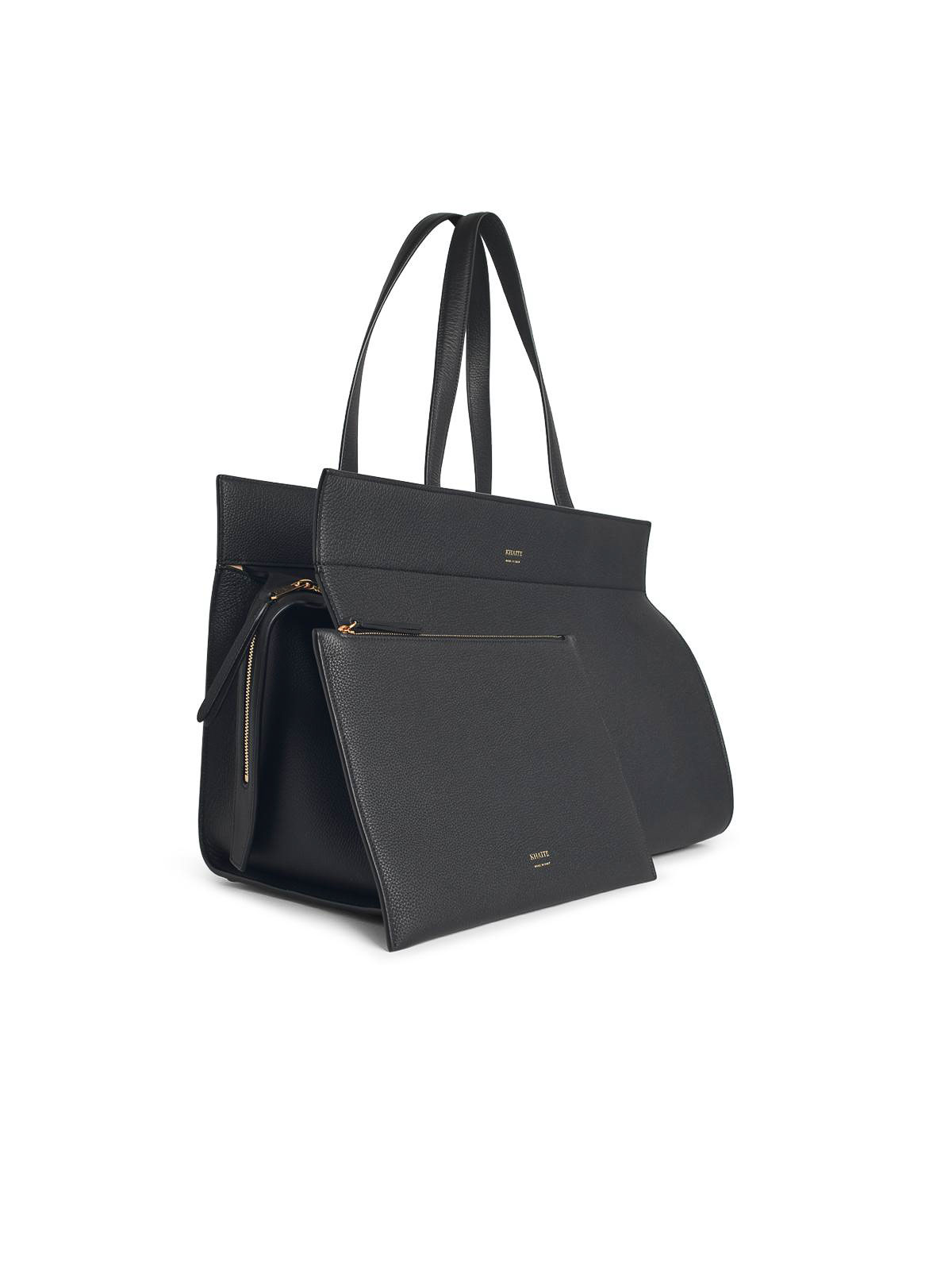 Khaite Crosby Black Leather Bag In Black