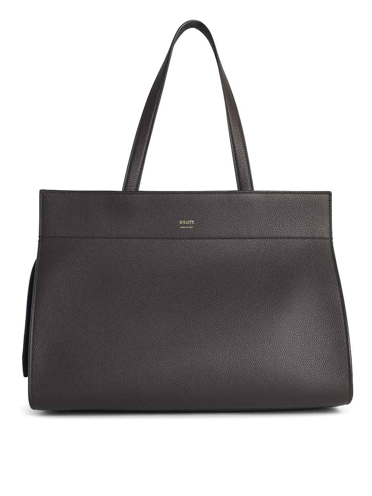 Khaite Crosby Leather Bag In Brown