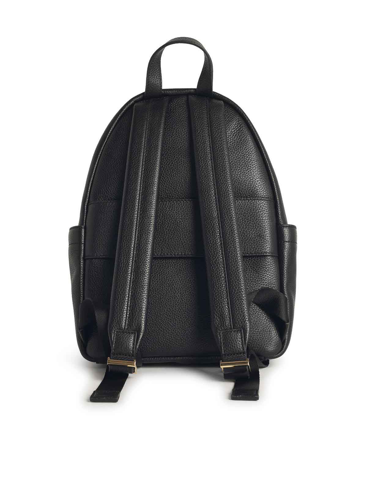 Michael Kors Tanner Medium Backpack In Hammered Leather In Black