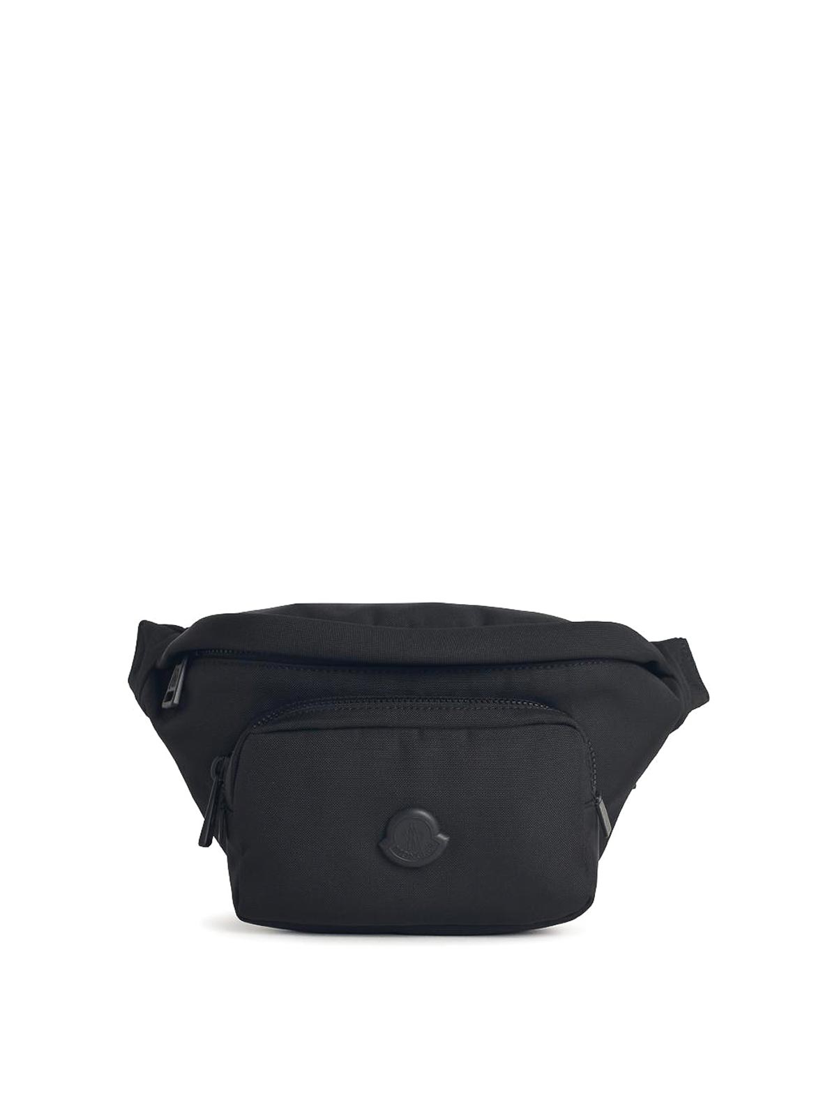 Moncler Waist Strap Leather Trim Messenger Bag In Black