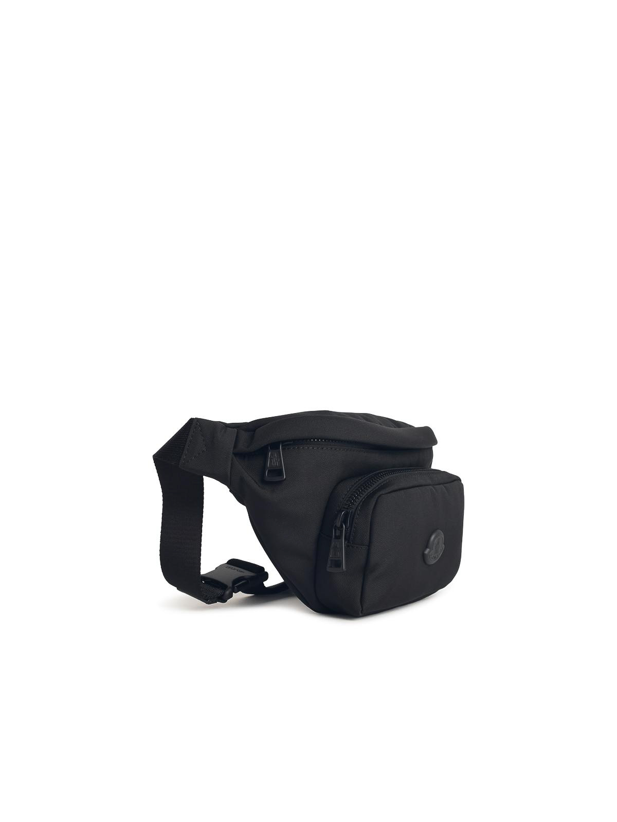 Moncler Waist Strap Leather Trim Messenger Bag In Black