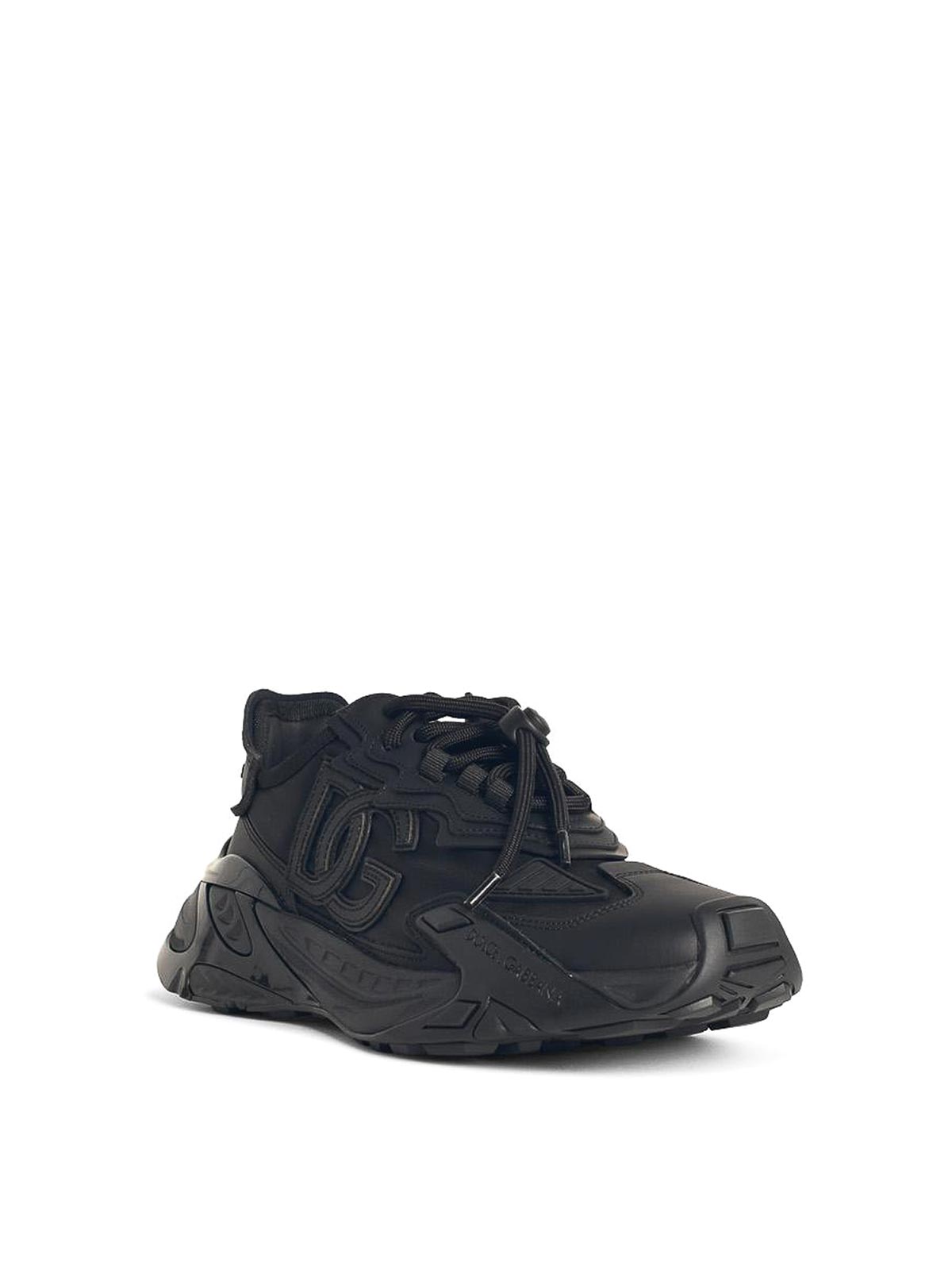 Dolce & Gabbana Daymaster Black Leather Blend Sneakers In Black